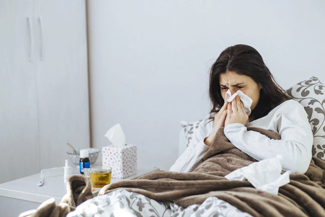 image of patient with cold or flu